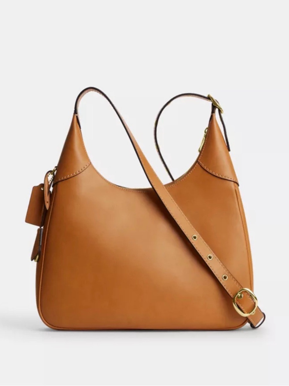 Coach Ella Olive Leather Shoulder Bag with Adjustable Strap